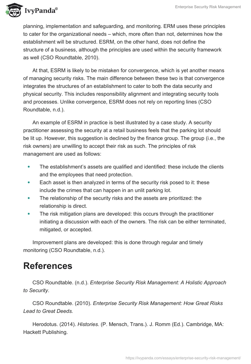 Enterprise Security Risk Management. Page 2