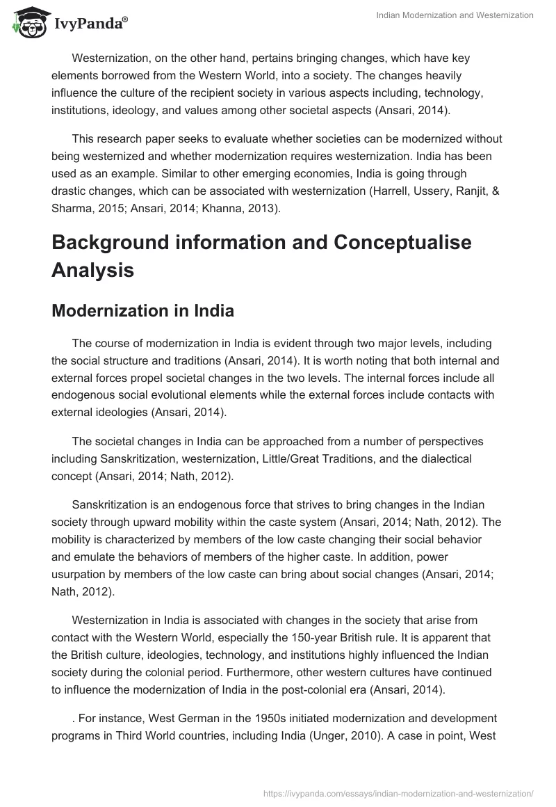 Indian Modernization and Westernization. Page 2