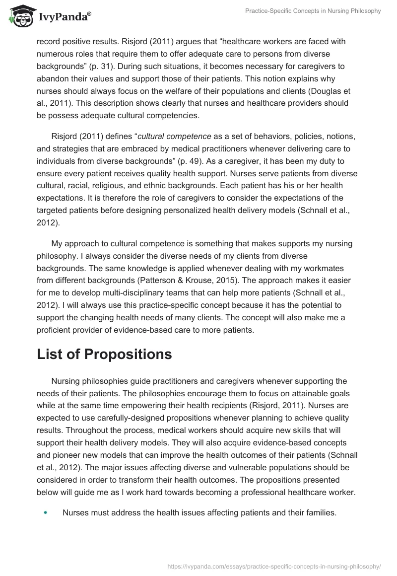 Practice-Specific Concepts in Nursing Philosophy. Page 4