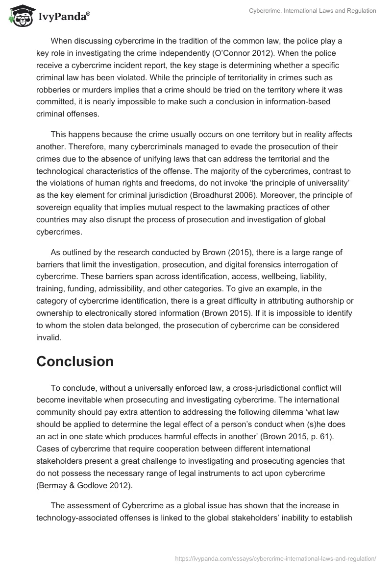 Cybercrime, International Laws and Regulation. Page 3