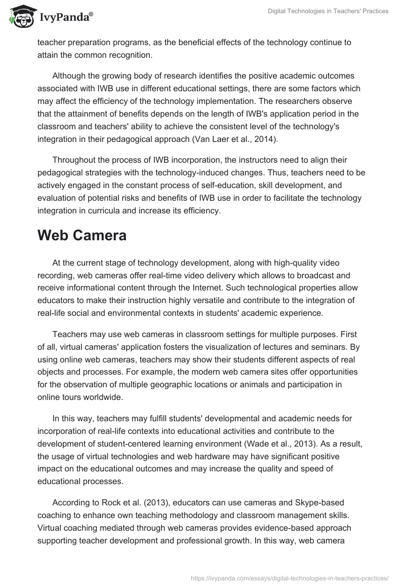 Digital Technologies in Teachers' Practices. Page 3