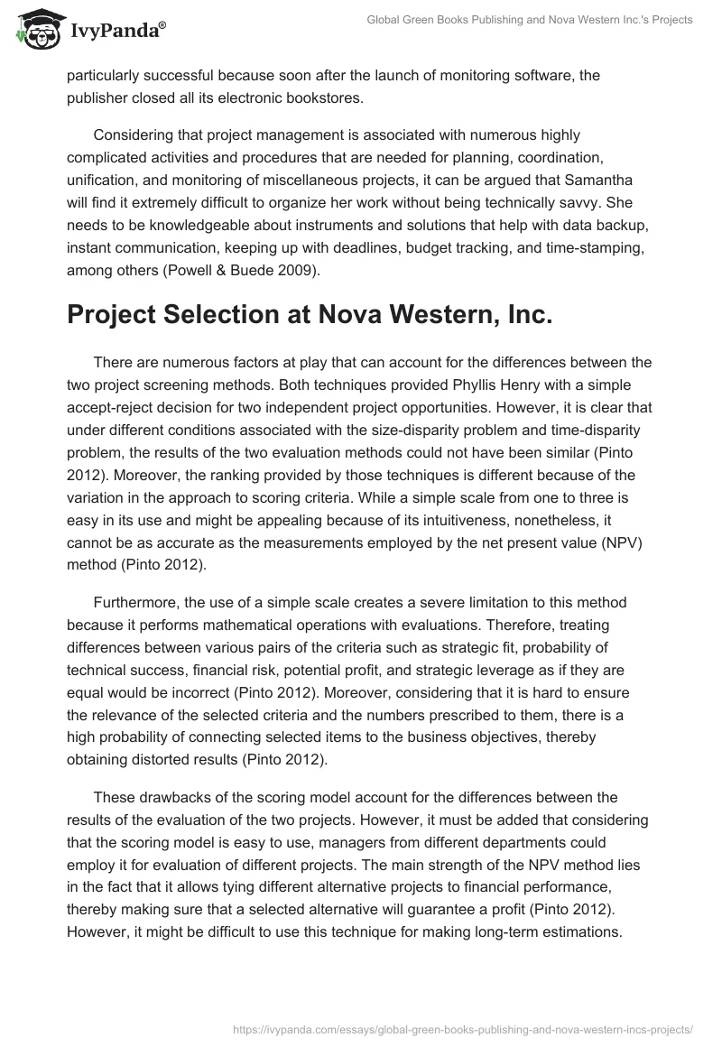 Global Green Books Publishing and Nova Western Inc.'s Projects. Page 3