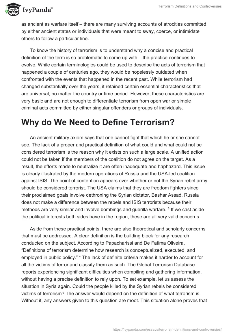Terrorism Definitions and Controversies. Page 2