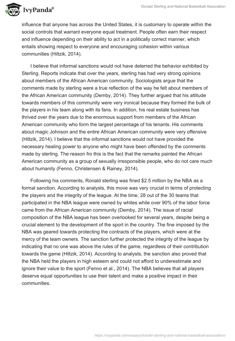 Donald Sterling and National Basketball Association. Page 2