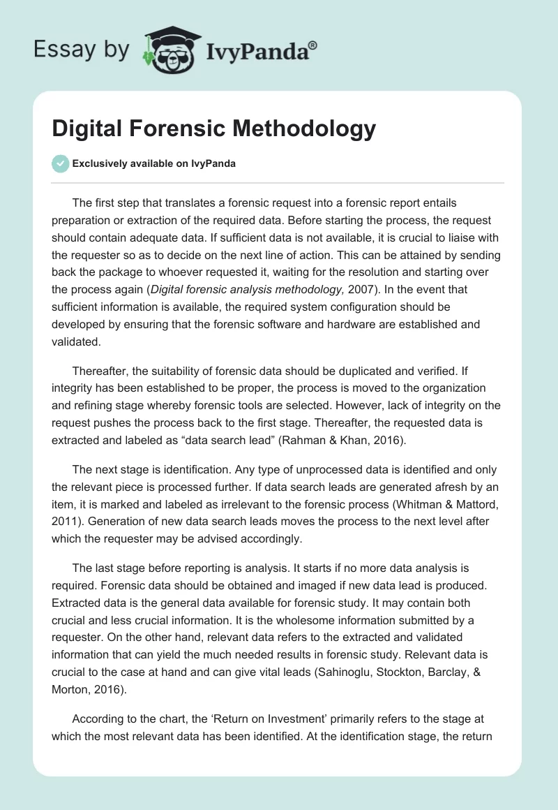 Digital Forensic Methodology. Page 1