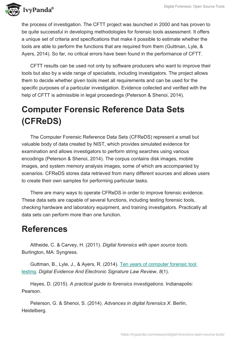 Digital Forensics: Open Source Tools. Page 2