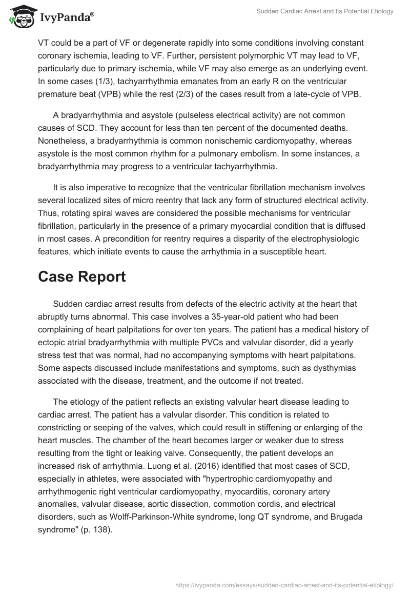 Sudden Cardiac Arrest and Its Potential Etiology. Page 3