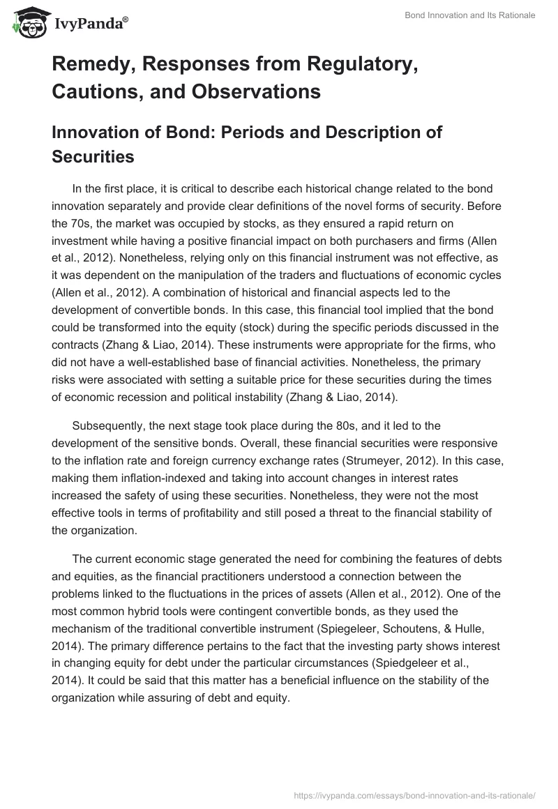 Bond Innovation and Its Rationale. Page 3