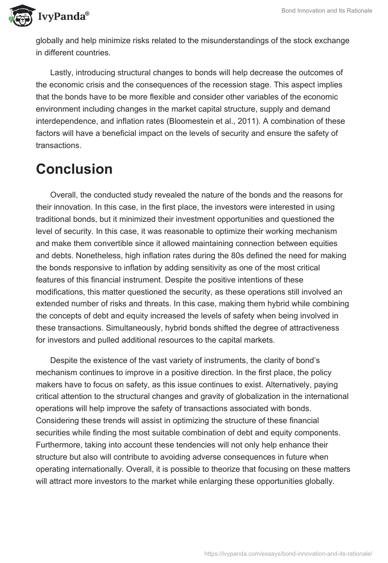 Bond Innovation and Its Rationale. Page 5