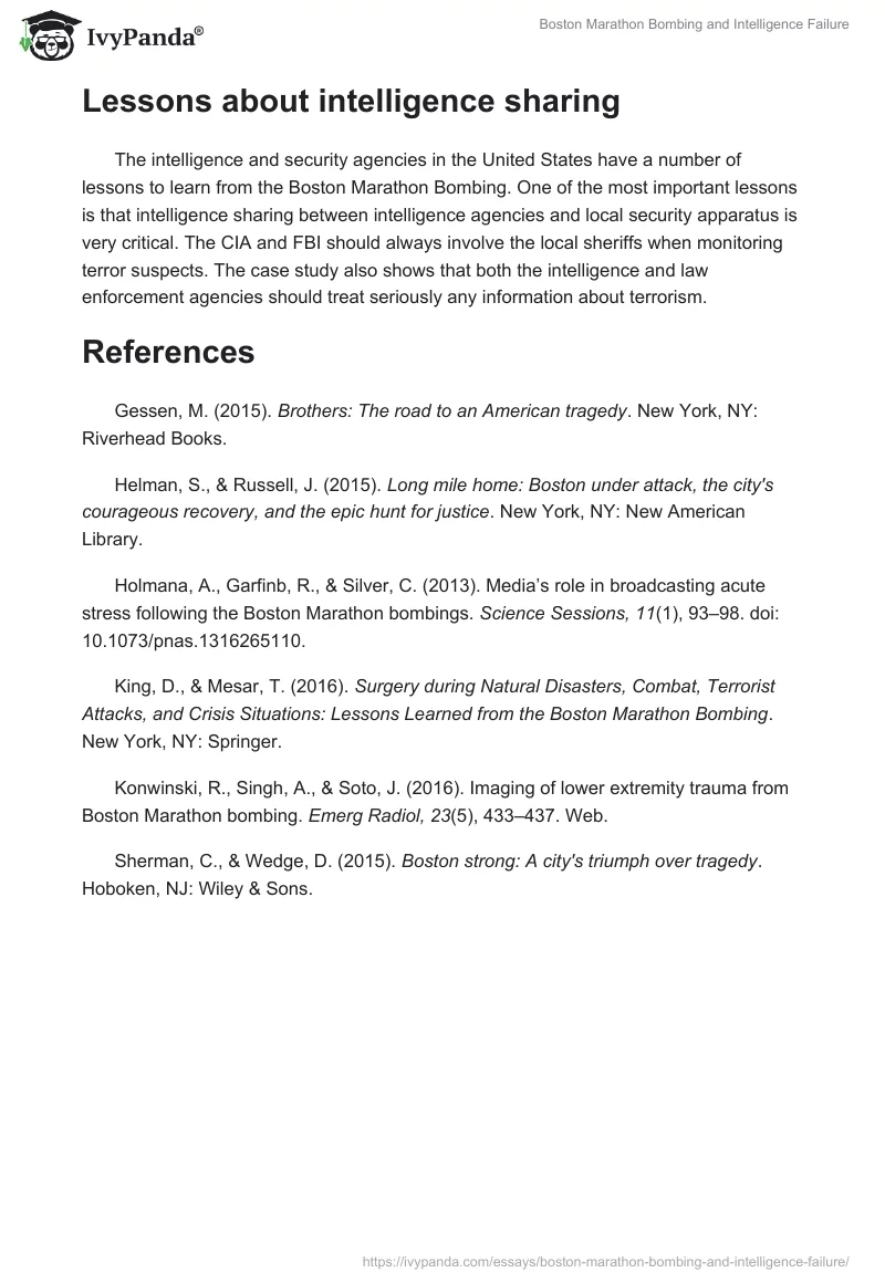 Boston Marathon Bombing and Intelligence Failure. Page 4