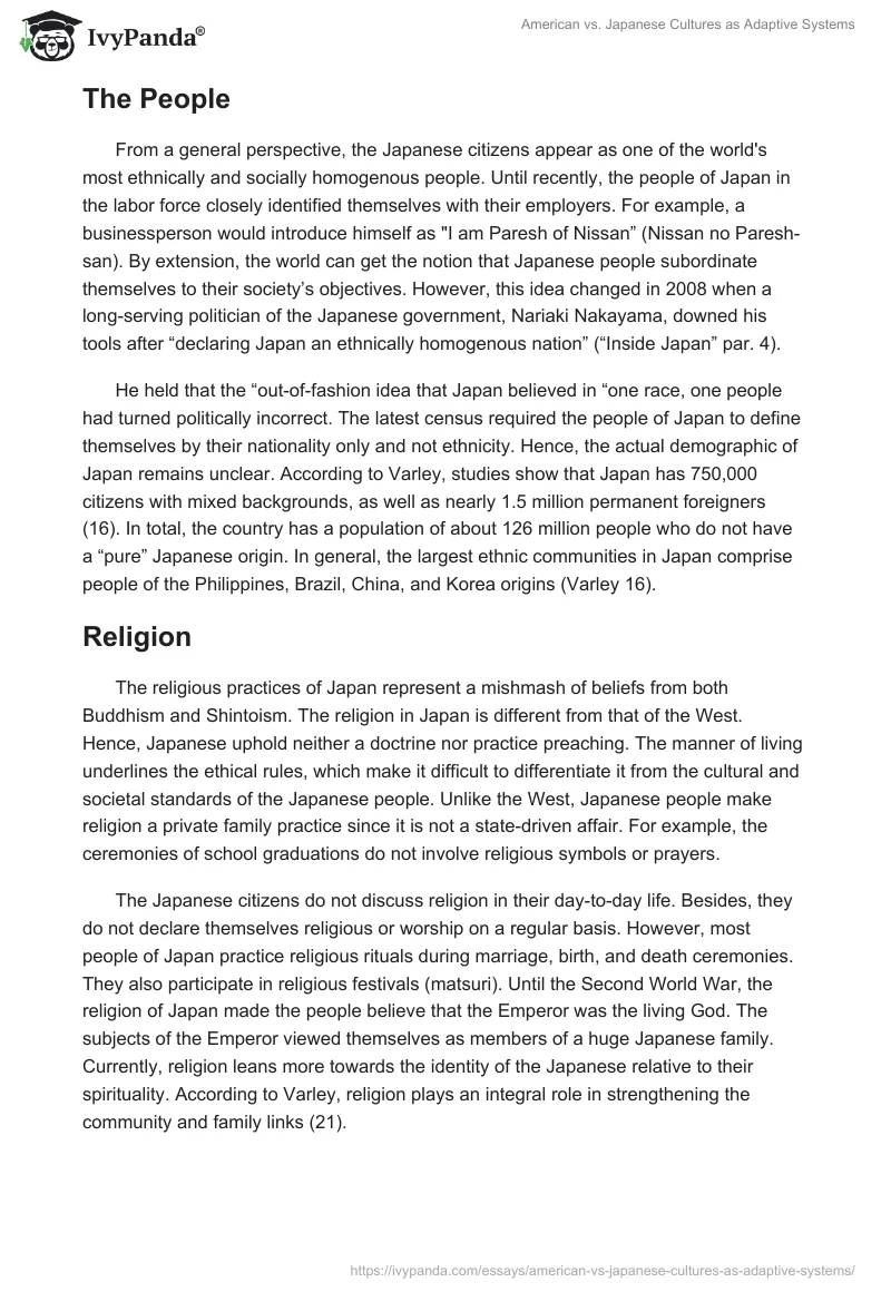 American vs. Japanese Cultures as Adaptive Systems. Page 2