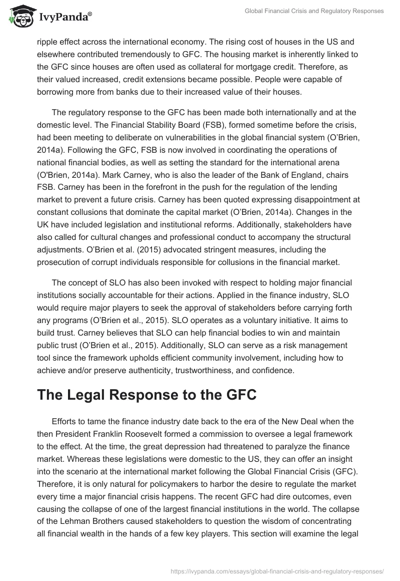 Global Financial Crisis and Regulatory Responses. Page 3