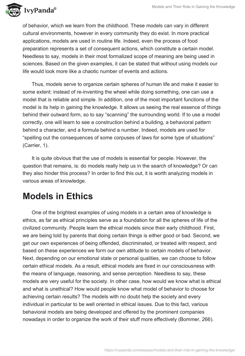 models-and-their-role-in-gaining-the-knowledge-1583-words-essay-example