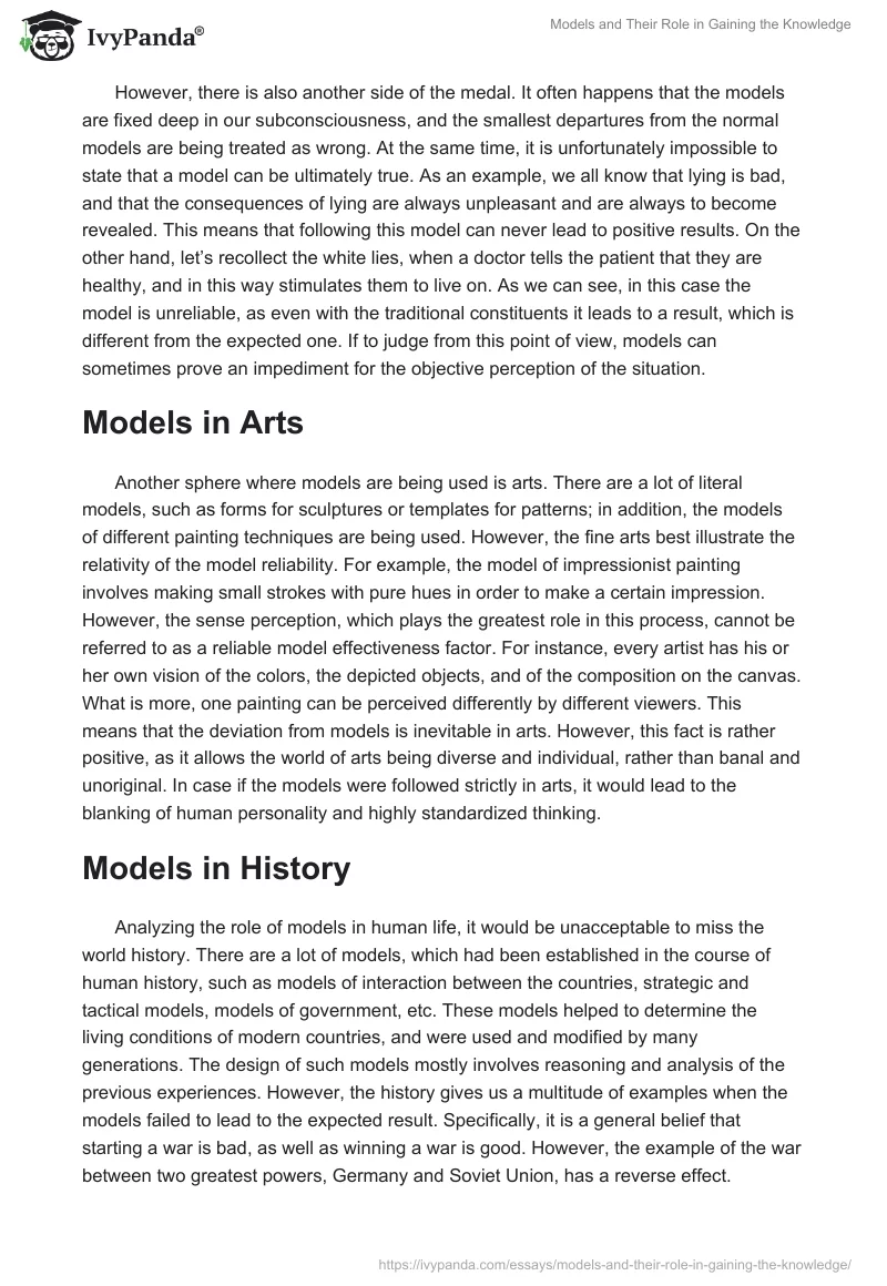 models-and-their-role-in-gaining-the-knowledge-1583-words-essay-example