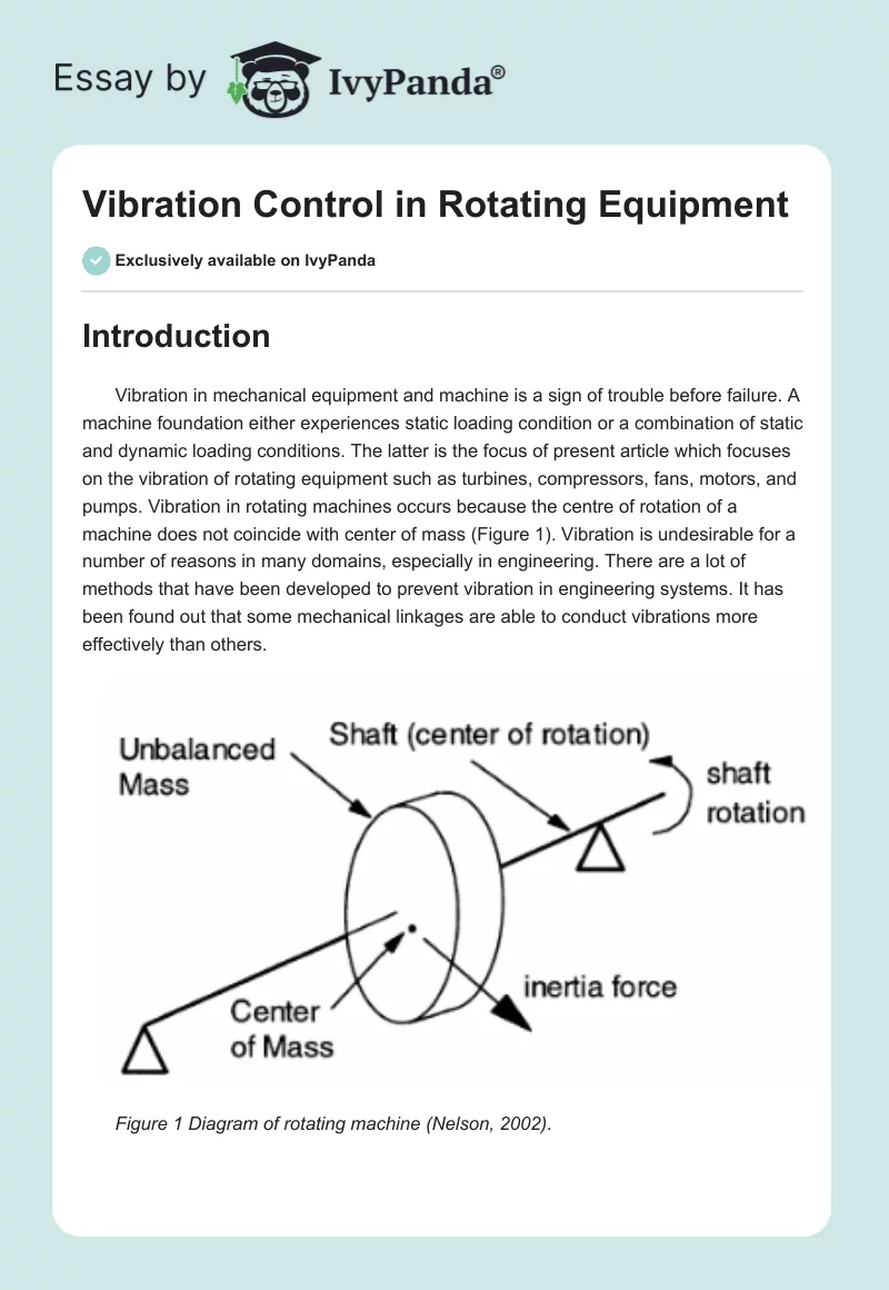 Vibration Control in Rotating Equipment. Page 1