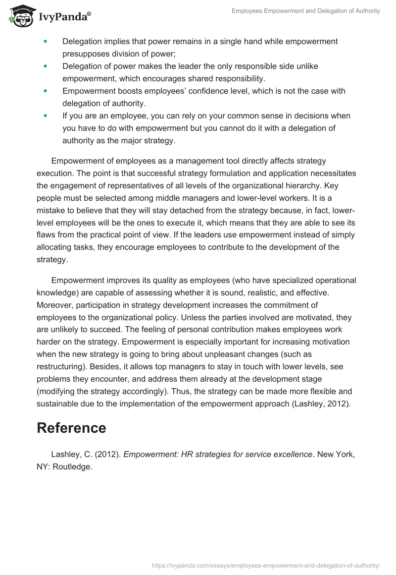 Employees Empowerment and Delegation of Authority. Page 2