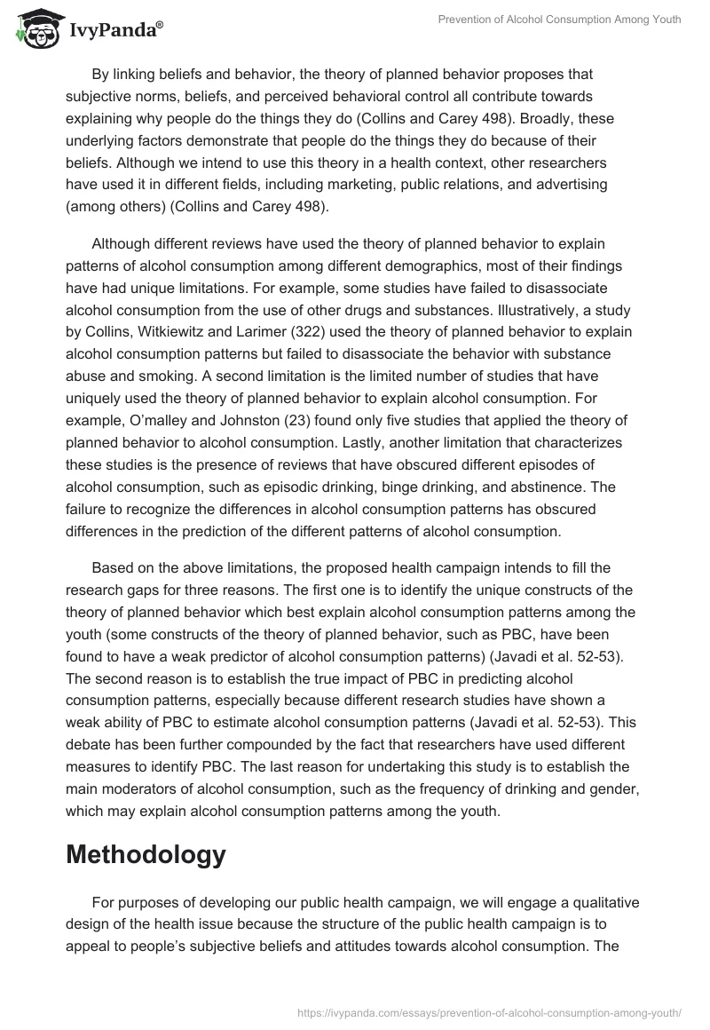 Prevention of Alcohol Consumption Among Youth. Page 5