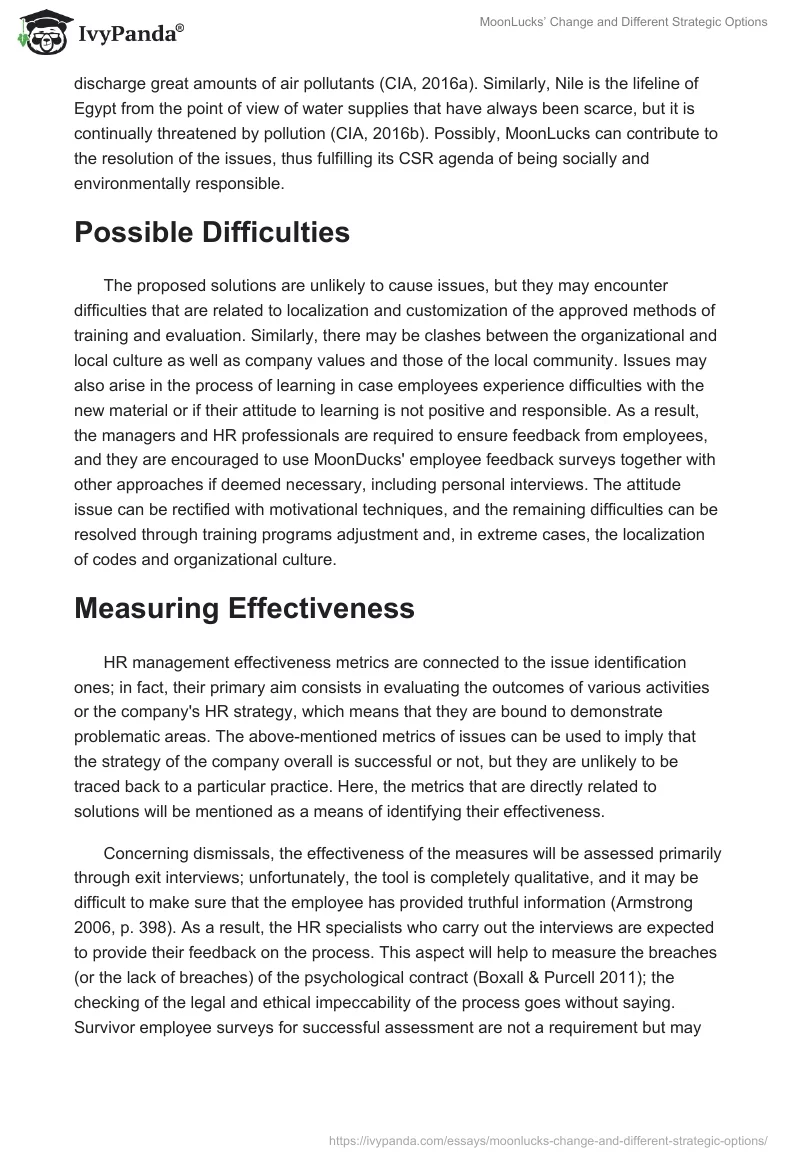 MoonLucks’ Change and Different Strategic Options. Page 3