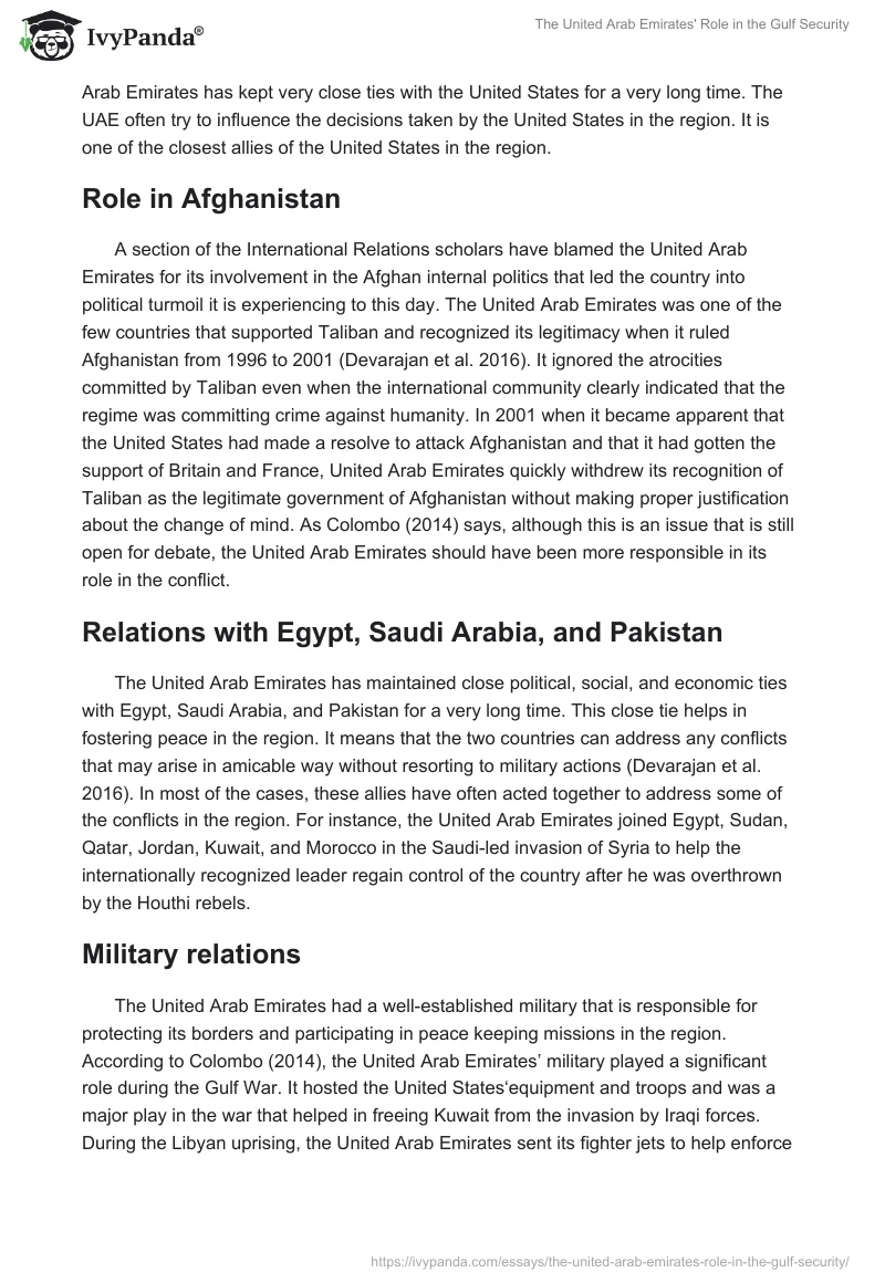The United Arab Emirates' Role in the Gulf Security. Page 3