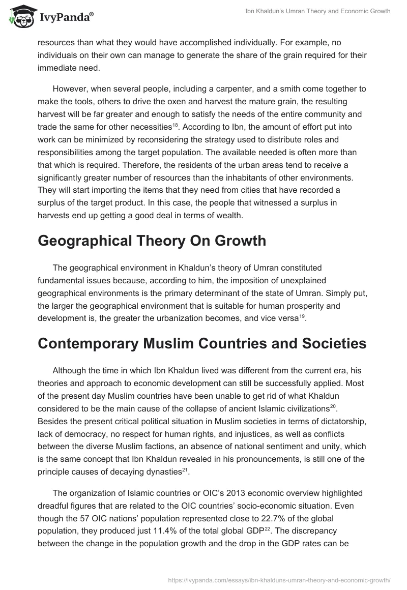 Ibn Khaldun’s Umran Theory and Economic Growth. Page 5