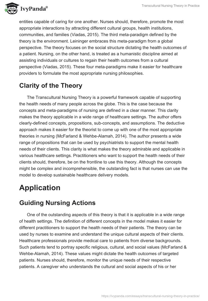Transcultural Nursing Theory in Practice. Page 5