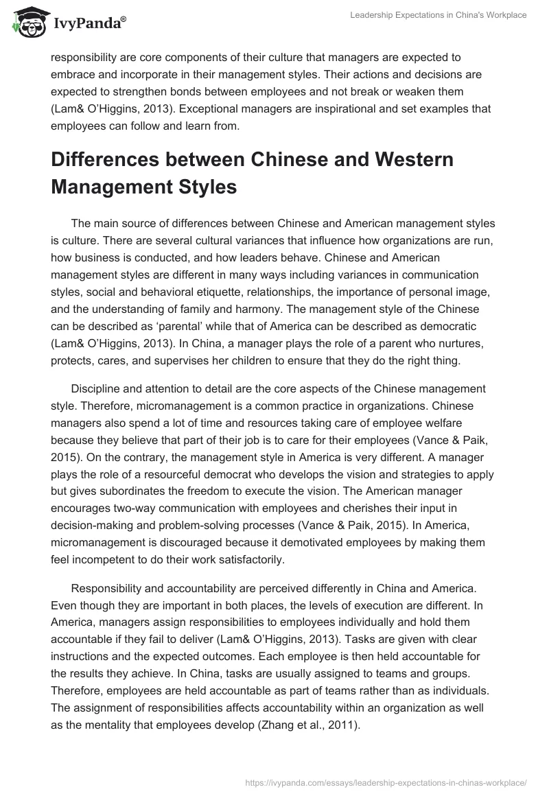 Leadership Expectations in China's Workplace. Page 4