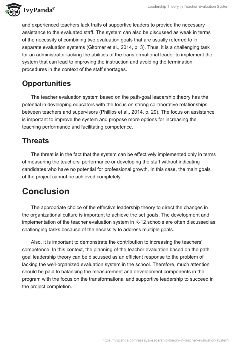 Leadership Theory in Teacher Evaluation System. Page 4