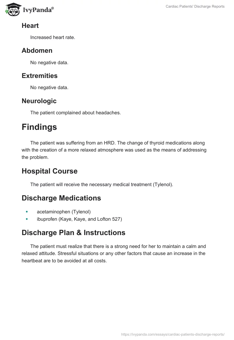 Cardiac Patients' Discharge Reports. Page 3