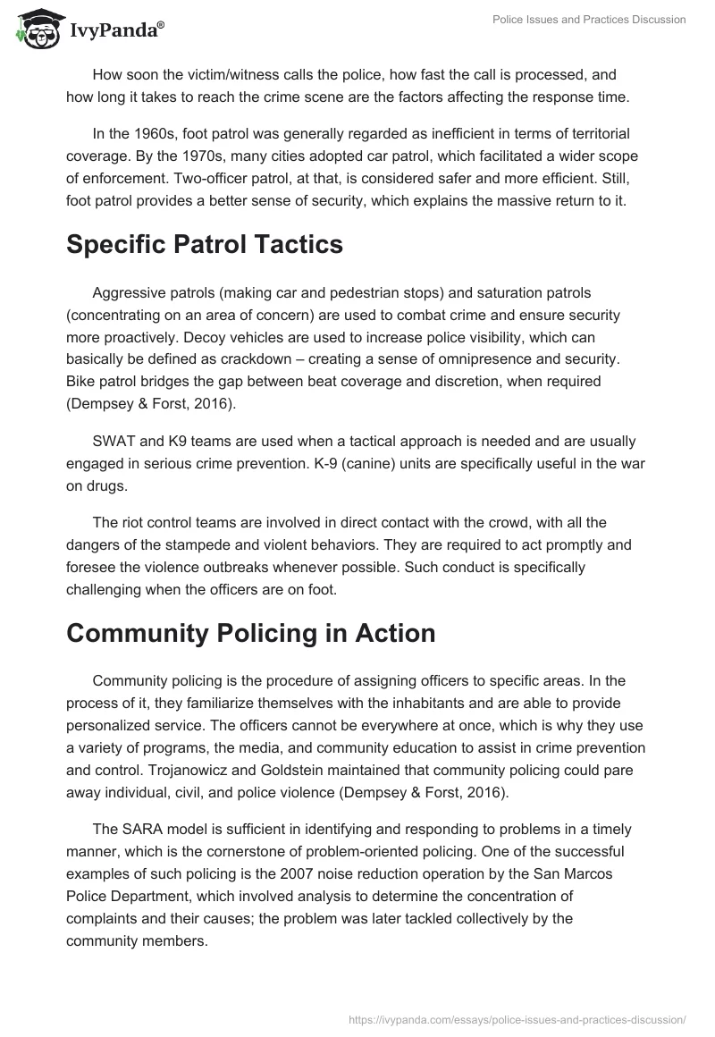 Police Issues and Practices Discussion. Page 5