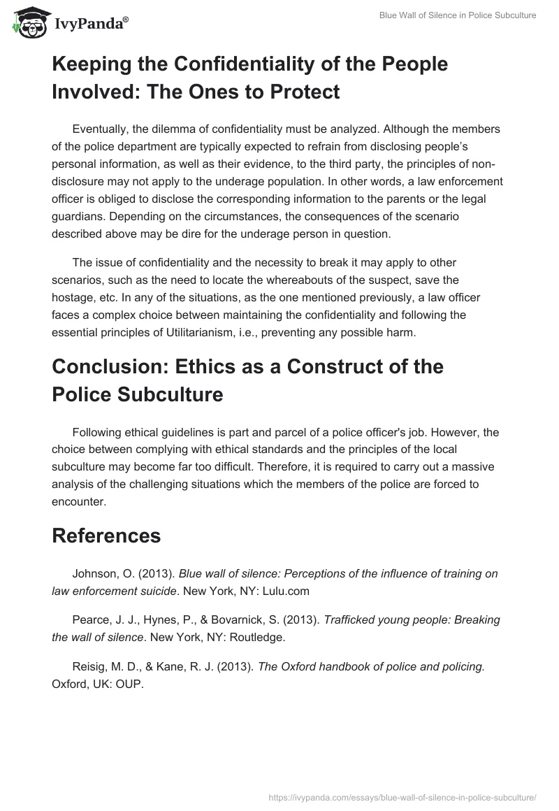 Blue Wall of Silence in Police Subculture. Page 3