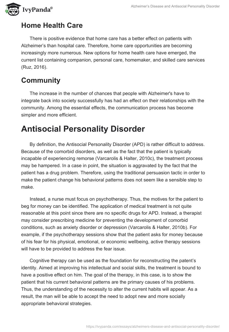 Alzheimer’s Disease and Antisocial Personality Disorder. Page 2