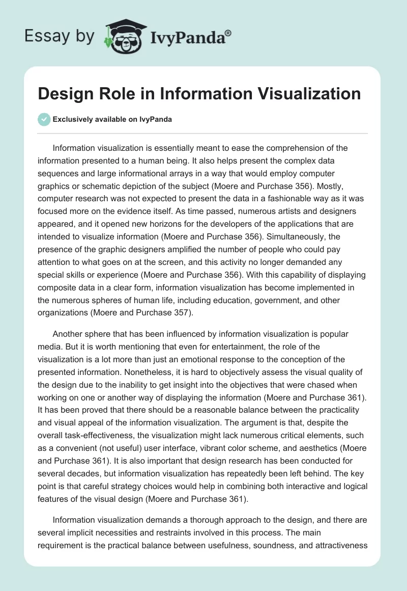 Design Role in Information Visualization. Page 1