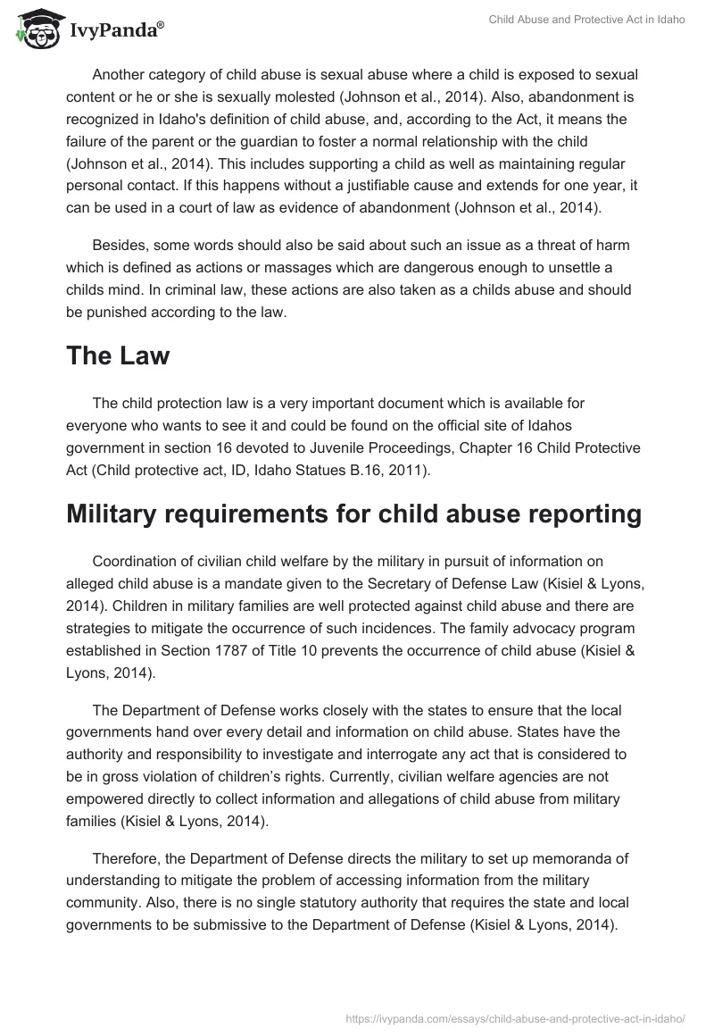 Child Abuse and Protective Act in Idaho. Page 2