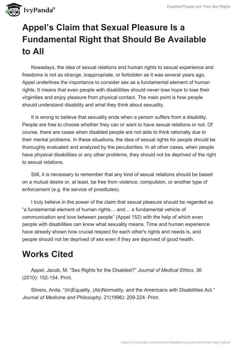 Disabled People and Their Sex Rights. Page 2