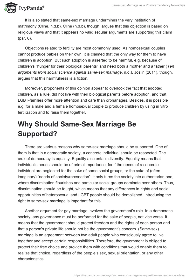 Same-Sex Marriage as a Positive Tendency Nowadays. Page 4