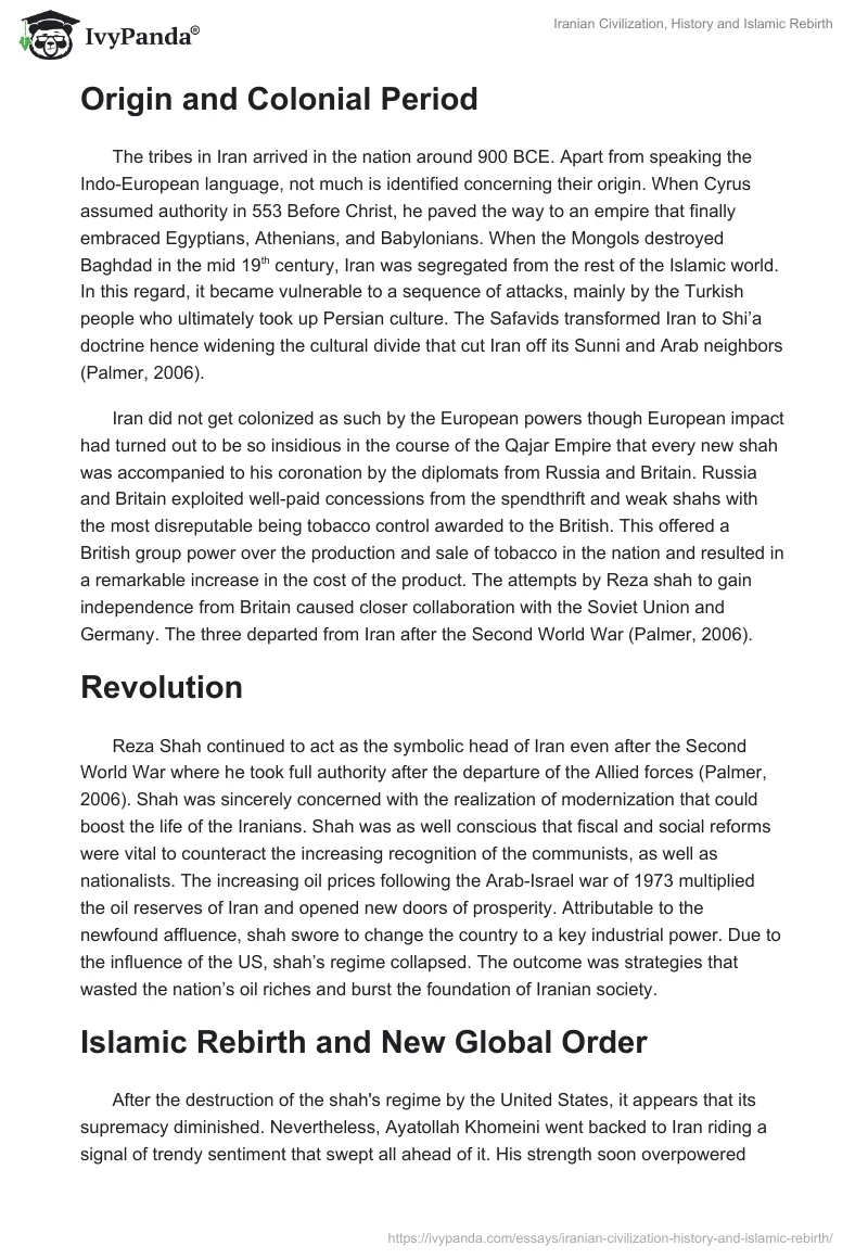 Iranian Civilization, History and Islamic Rebirth. Page 2