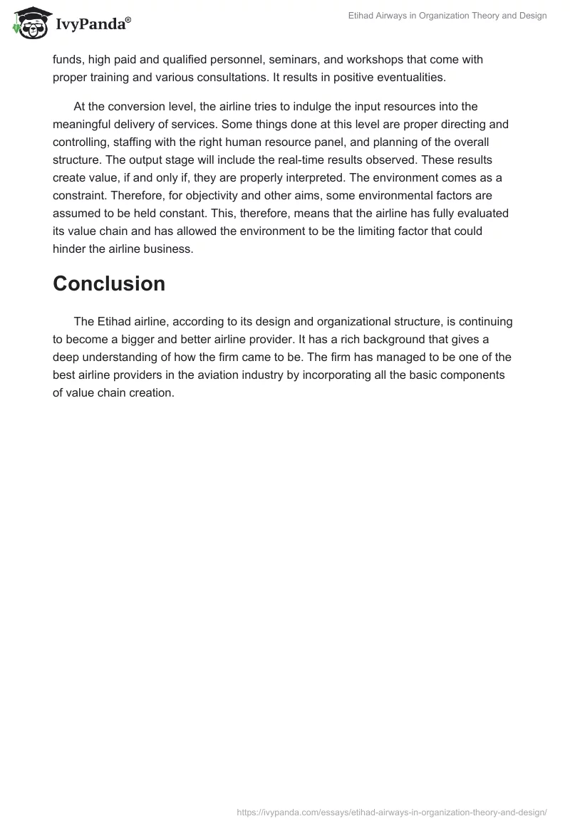 Etihad Airways in Organization Theory and Design. Page 3