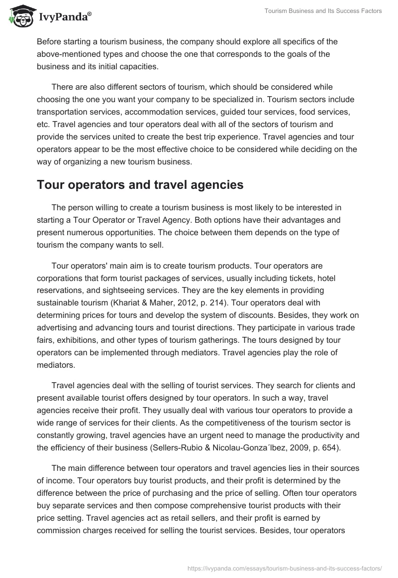 Tourism Business and Its Success Factors. Page 3