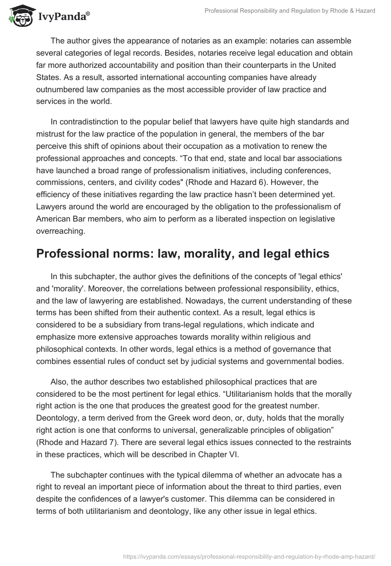 "Professional Responsibility and Regulation" by Rhode & Hazard. Page 2