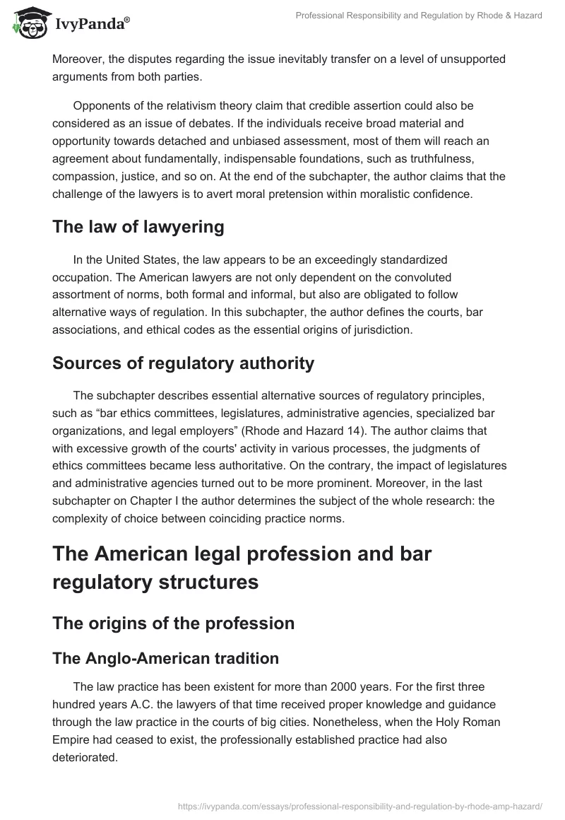 "Professional Responsibility and Regulation" by Rhode & Hazard. Page 3