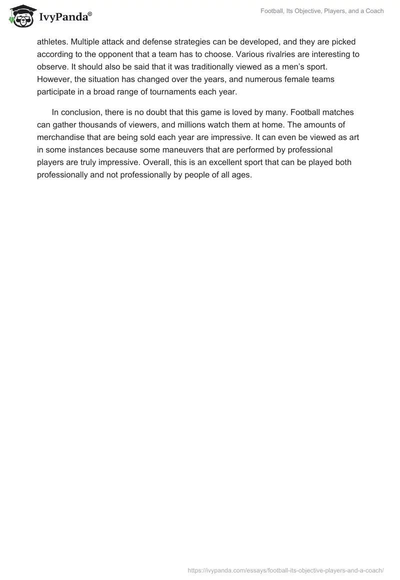 Football, Its Objective, Players, and a Coach. Page 2