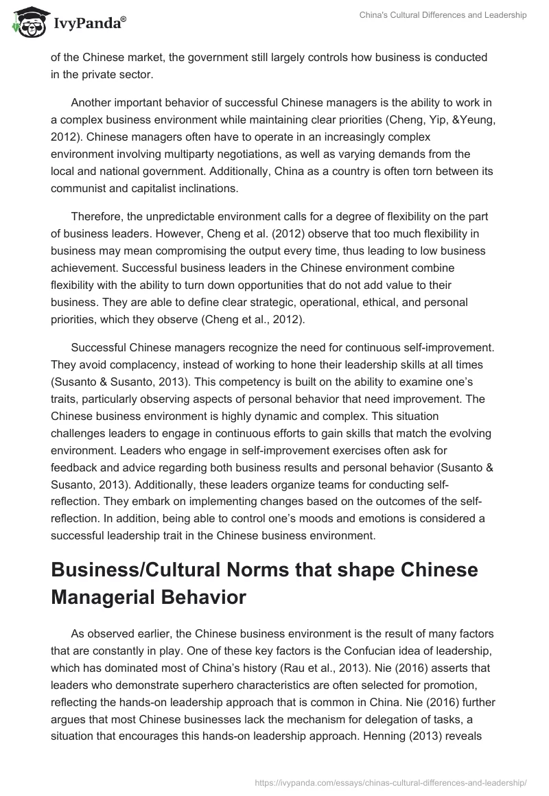 China's Cultural Differences and Leadership. Page 3