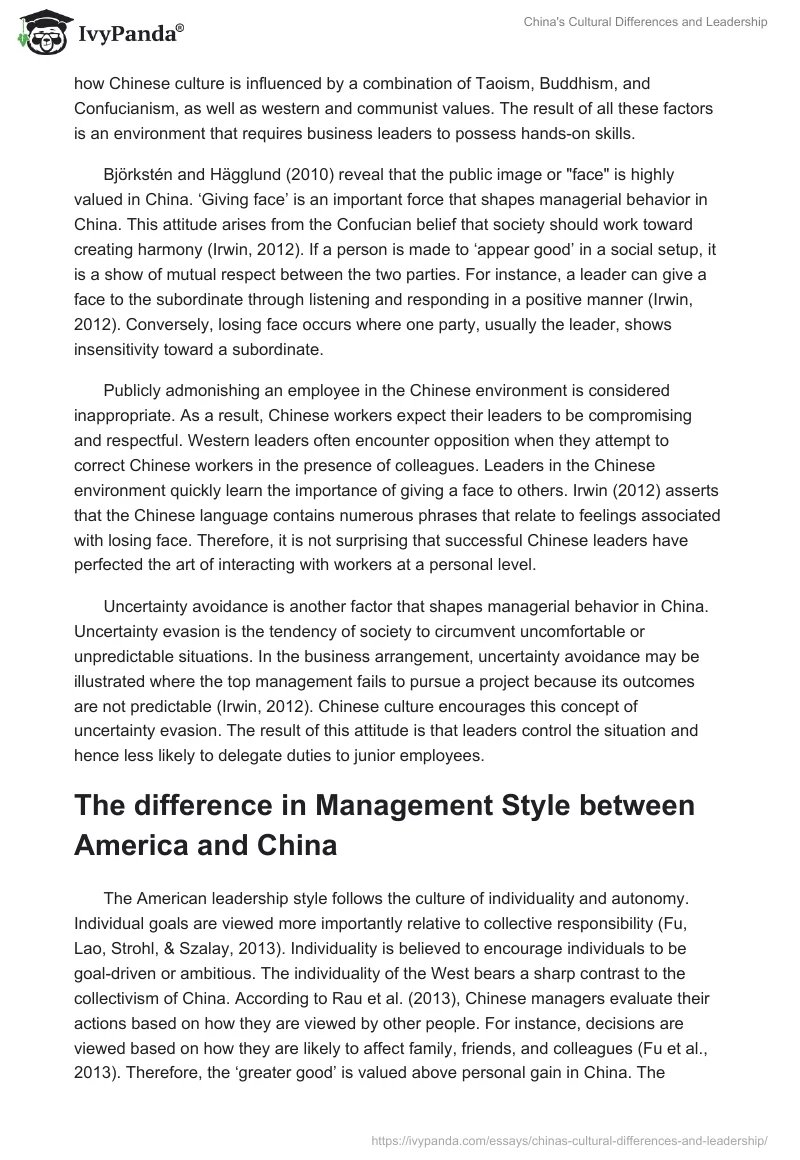 China's Cultural Differences and Leadership. Page 4