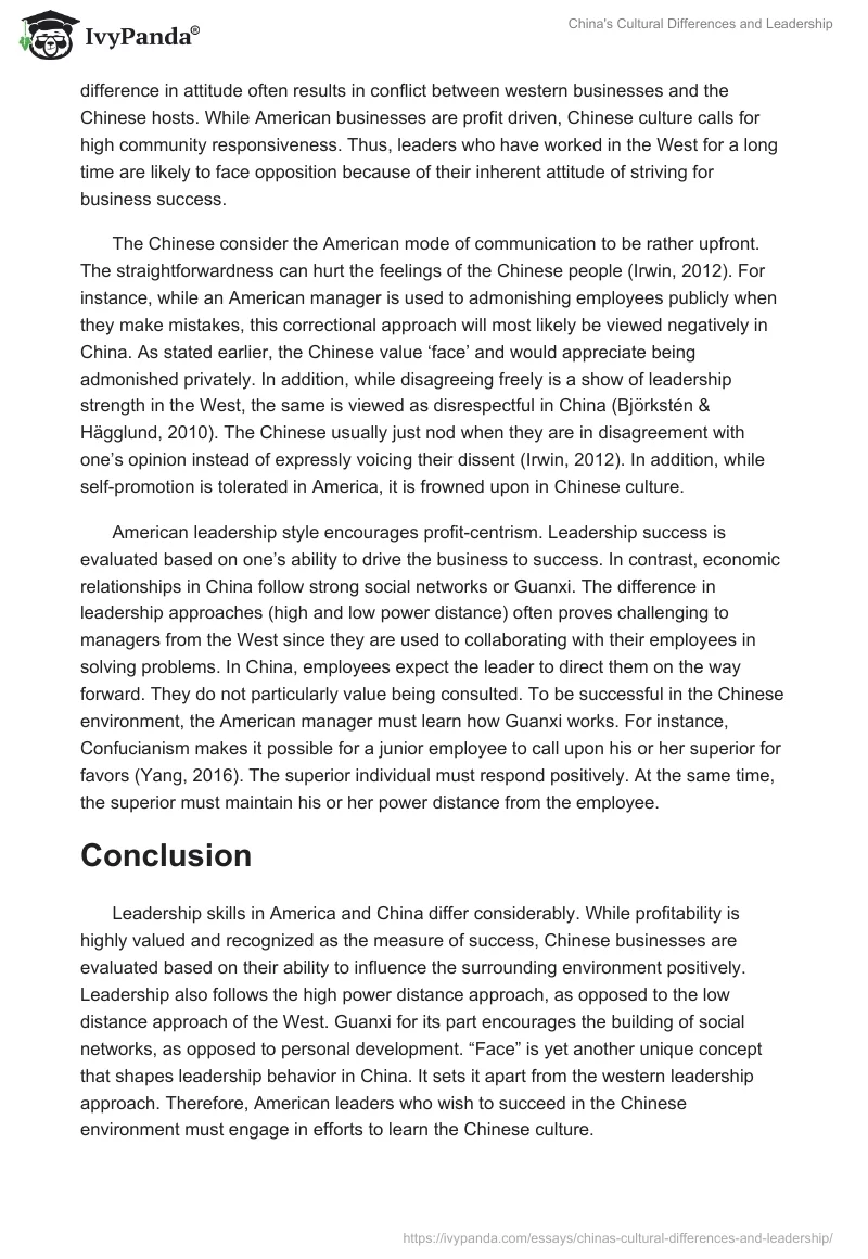 China's Cultural Differences and Leadership. Page 5