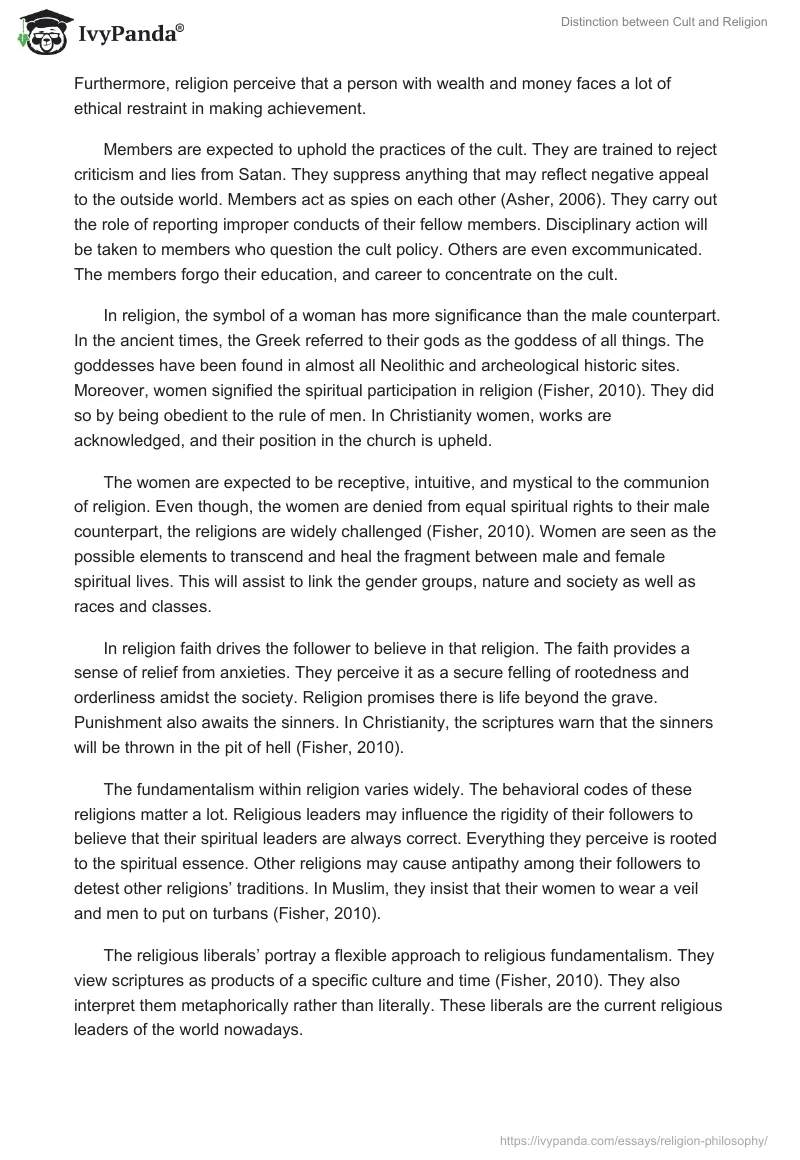 Distinction between Cult and Religion. Page 4
