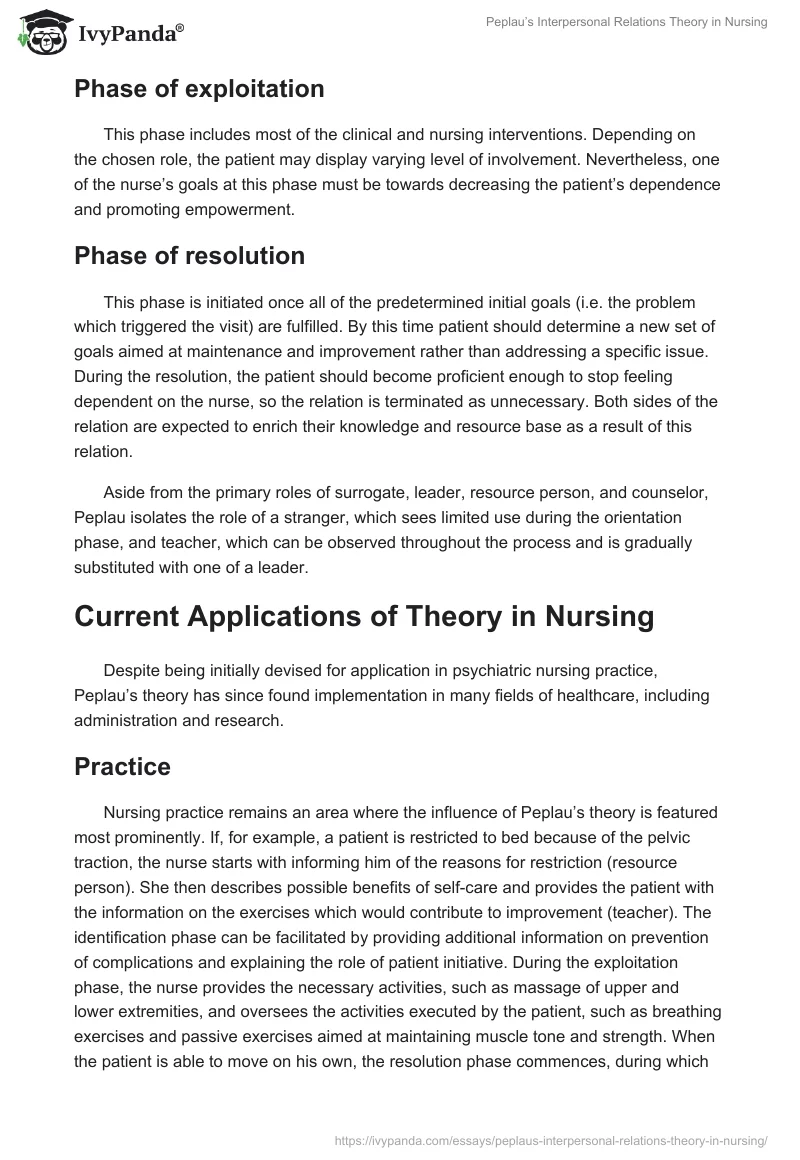 Peplau’s Interpersonal Relations Theory in Nursing. Page 5