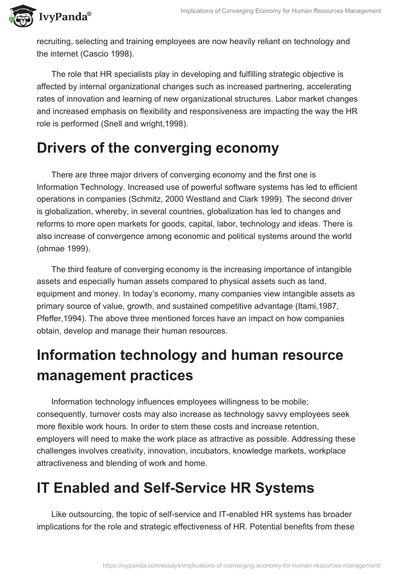 Implications of Converging Economy for Human Resources Management. Page 2