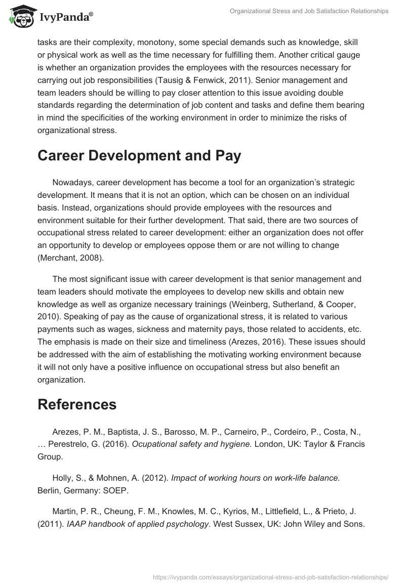 Organizational Stress and Job Satisfaction Relationships. Page 2