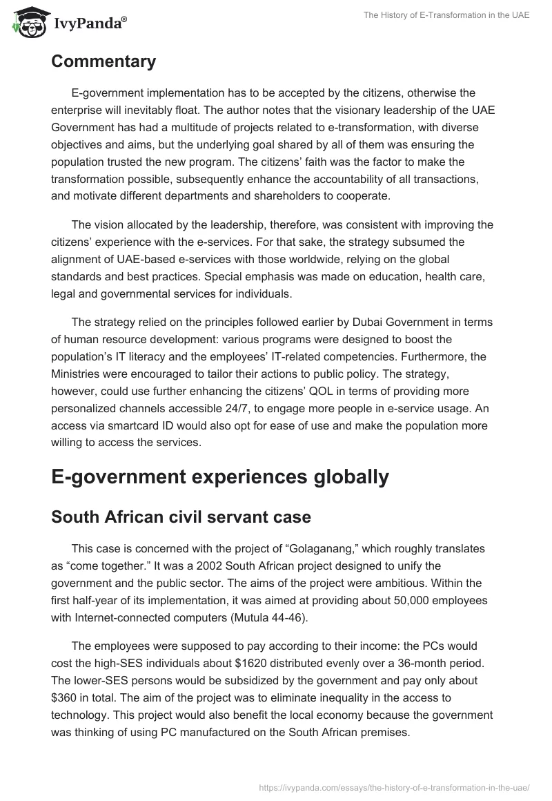 The History of E-Transformation in the UAE. Page 5