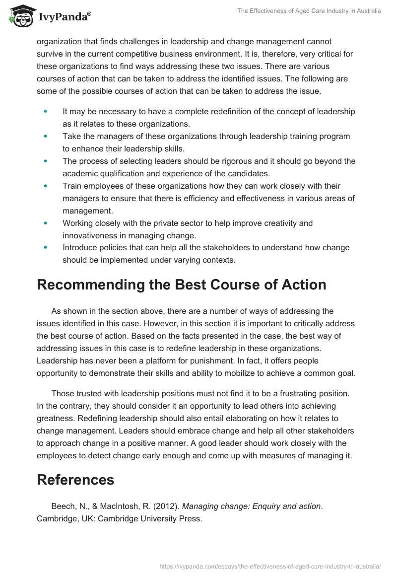 The Effectiveness of Aged Care Industry in Australia. Page 3